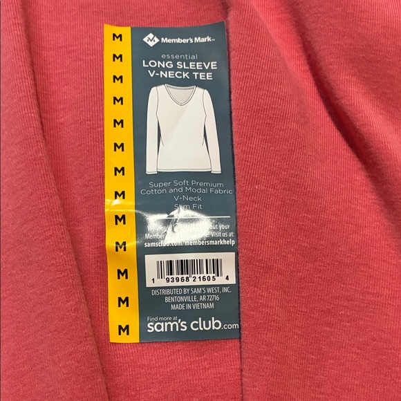 Elegant V-Neck Long Sleeve Blouses - Coral and Gray - Picture 3 of 4